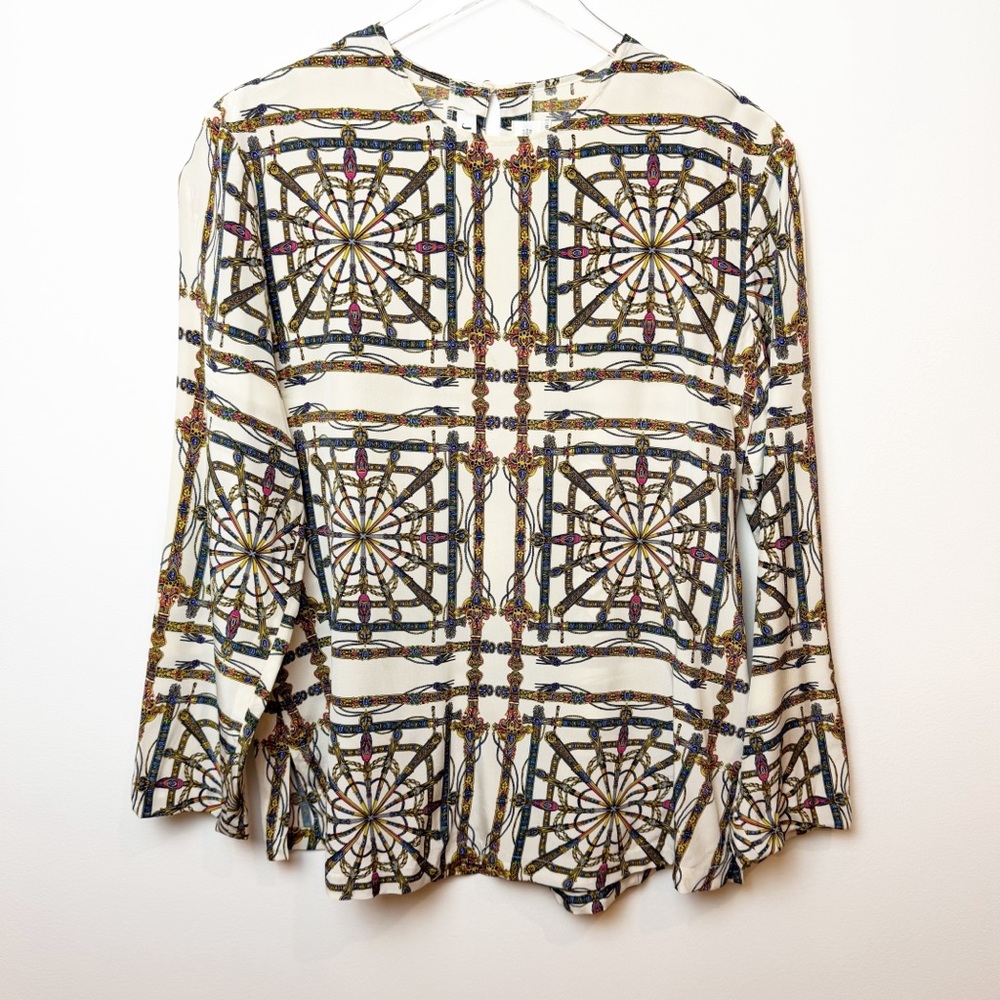 J. Mere | Unique Vintage 100% Silk Printed Designer Blouse